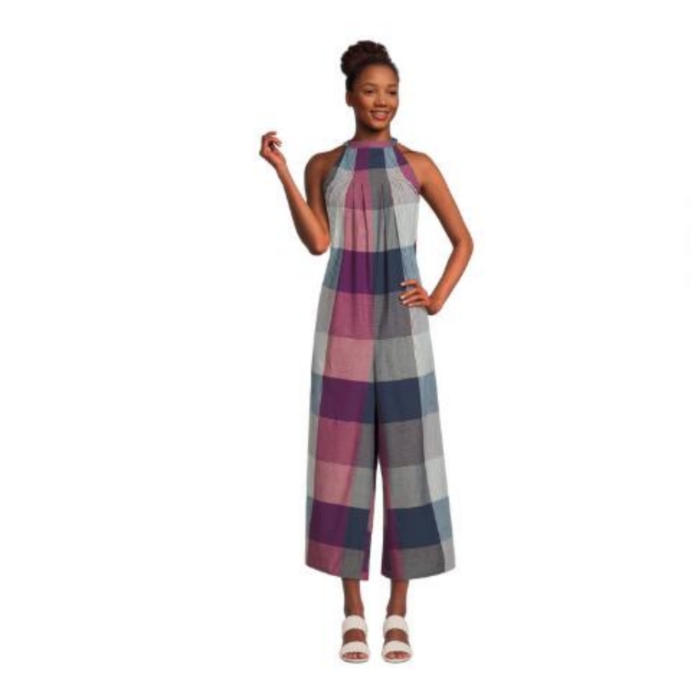 Mara Multicolor Plaid Madras Jumpsuit